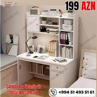metbex mebli: Düz masa, Stulsuz, Polkalı, Siyirməli, Azərbaycan, Sadə laminat — 1