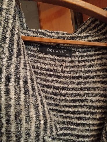 jaket toxumaq: OCEANE Paris qadın jaketi - Rəng və naxış: qara‑ağ karmallı/striqlı — 4