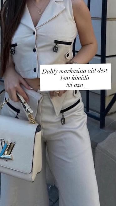 Dably markasına aid qadın dəsti - Rəng: krem/arişin tonlarında - İki