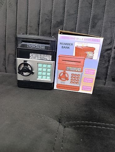 Uşaq üçün elektron pul yığan seyf – Number Bank - Sikkə və kağız