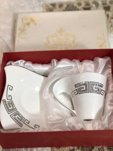 çaşqa nəlbəki: Çay dəsti, rəng - Ağ — 2