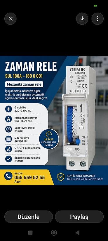 avtomatik qapi: Schneider Electric Elektrik avtomat, 3 faza — 6