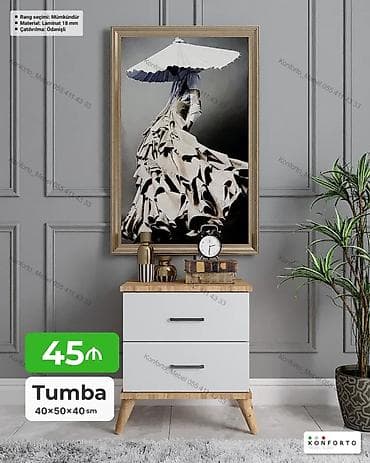 Tumba – 40×50×40 sm - Material: 18 mm laminat - Rəng seçimi
