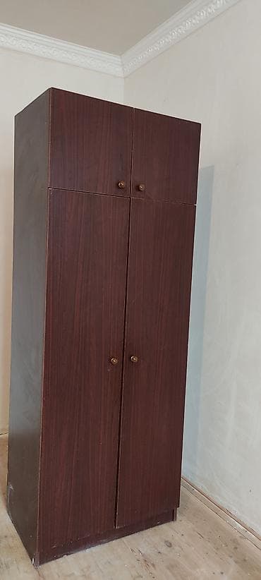 4 qapılı, Qəhvəyi, Taxta, Açılan, Düz dolab