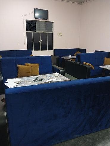 xalqlar restoranlar: Divan mavi qara rəngli gödəkcəli 11 dəst divan stol 2 dənə free — 2