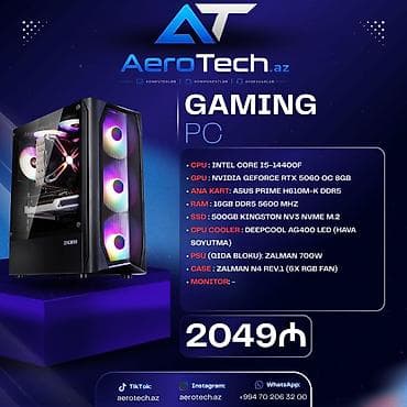 32: 🔻 SİSTEMİN GÖSTƏRİCİLƏRİ: ▫️ CPU (Prosessor): Intel Core i5-14400F ▫️ — 1