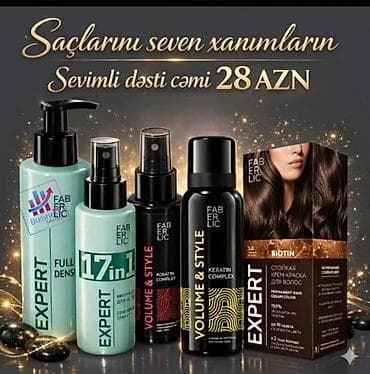 Faberlic məhsulları – müxtəlif dəstlər və ətirlər 1) Saç baxımı dəsti
