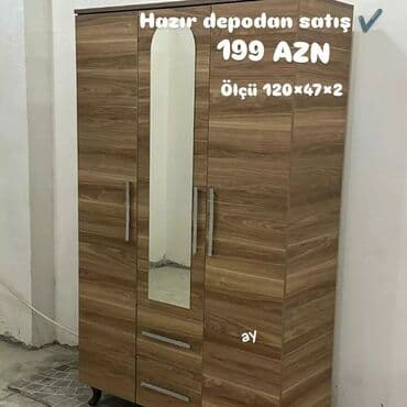 paltar işkafı: Yeni, Açılan, 3 qapılı Düz dolab, Qarderob, paltar dolabı, Azərbaycan — 5