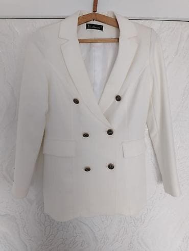шаль: Qadın üçün ağ ikiqat düyməli blazer - Brend: M. Monza (etiketdə — 1
