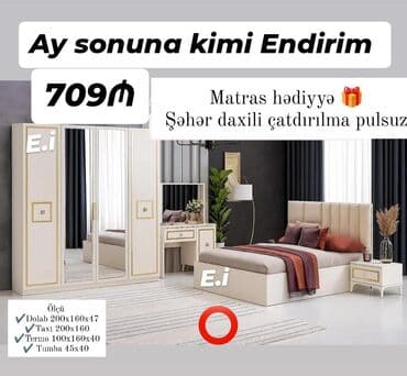 tek neferlik yataqlar: *Yataq dəsti "Yeni " 709 AZN 💥* ✔️Rəng seçimi var ✔️ *Şəhər daxili — 1