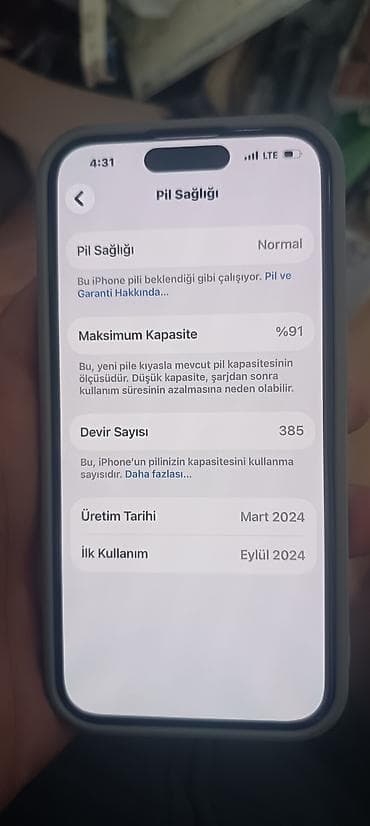 kabro satisi: IPhone 15 Pro, 128 GB, Natural Titanium, Face ID — 6