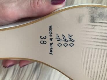 домашние женские тапочки балетки: Домашние тапочки, Размер: 38, цвет - Белый, Б/у — 4