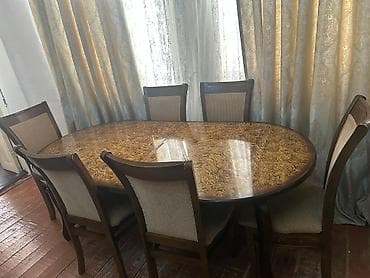 Qonaq otağı üçün, Açılmayan, Oval masa, 6 stul