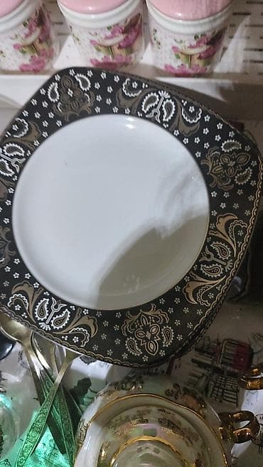 farfor heykelcik: Boşqablar, 1 əd, rəng - Ağ, Farfor, Almaniya — 1