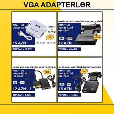 pc kamputer: VGA Adapterlər/Konverterlər (Çeviricilər) ⭐VGA to AV – 15 AZN (Topdan — 1
