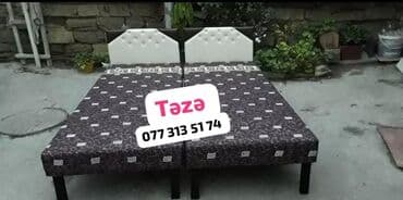 taxt üstü: Təzə çarpayılar. 1 nəfərlik çarpayılar 60manat. 2 nəfərlik taxt — 1