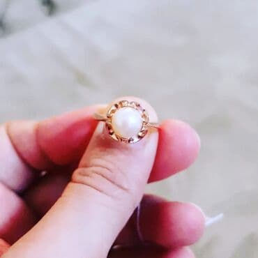 qızıl üzüklər qiymətləri 2022: Üzük, Çəhrayı qızıl, 583 Əyar, Mirvari — 3