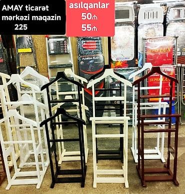 Asılqanlar – geyim üçün stendlər • Modellər: müxtəlif ölçü və