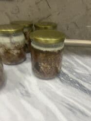 Digər qida məhsulları: Şüşə qabda ev üsulu konservləşdirilmiş ət - Tərkib: doğranmış/ — 3