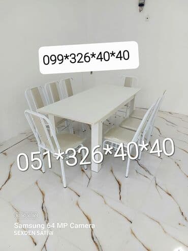 Masa və oturacaq dəstləri: Qonaq otağı üçün, Yeni, Dördbucaq masa, 4 stul — 14