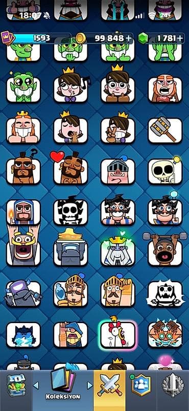 clash royale: Clash Royale hesabı - Kasa: 99 848 qızıl, 1 781 daş - Kupa: 12 893 - — 5