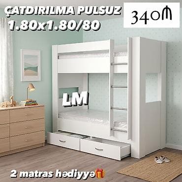 matraslar: İkimərtəbəli çarpayılar 2 matras hədiyyə🎁 Bir başa istehsaldan✔️ — 2