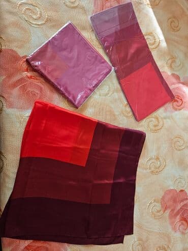 женские красные шарфы: Tecili!Eni ve uzunluğu 90 sm qırmızı reng, yeni şerfler — 3