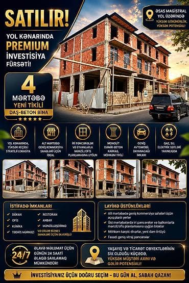 Недвижимость: SATILIR — Yol kənarında premium investisiya fürsəti! 🔥 Əsas magistral — 5