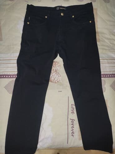 qaqa şalvarı: Классические Мужские брюки, Versace, XS (EU 34), цвет - Черный — 3