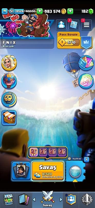 Clash Royale hesabı (Supercell ID ilə) - Kral səviyyəsi: 51 - Qızıl