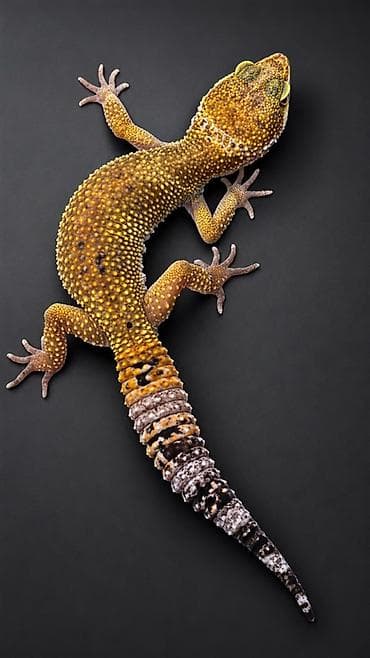 Nadir rəng çalarlarına malik dişi gecko balası ( leopard gecko )