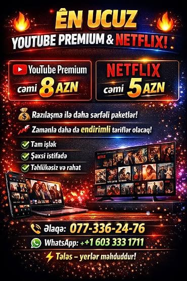 medsestra xidmeti: YouTube Premium və Netflix abunə xidməti - YouTube Premium – cəmi 8 — 1