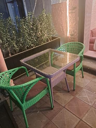 балконная мебель: Балконный стол, Нераскладной, Стекло, Квадратный стол — 4