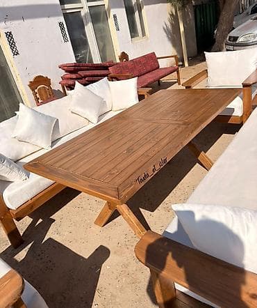 giris qapi: Bağ/Teras üçün Taxta divan Oturacaq Dəsti(10 neferlik geniş ölçü) — 5