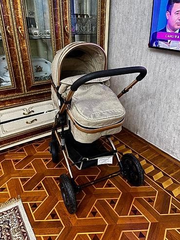 uşaqlar ucun saatlar: Uşaq arabası – çoxfunksiyalı, rahat və praktik model • Rəng: bej — 10