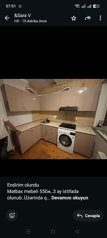 Endirim olundu Mətbəx mebeli 550₼. 3 ay istifadə olunub. Üzərində qaz