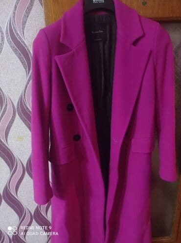 qadınlar üçün i̇talya istehsalı dublyonkalar: Massimo Dutti qadın palto - Rəng: canlı fuşya/maqenta - Parça — 2