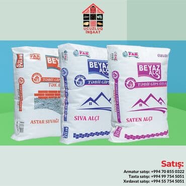 Fab alçı və gips məhsulları beyaz alçı - tək astar suvaği məhsul