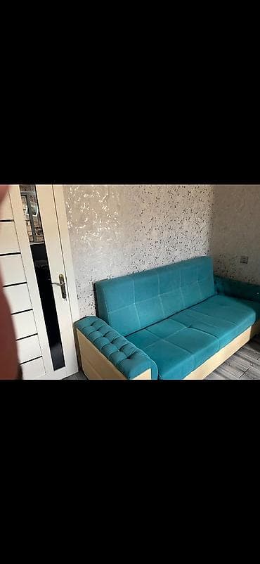 Məhsul: 3 nəfərlik yumşaq divan - Rəng: firuzə uzunluğu 2.20sm — 3