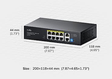 Cudy GS1010P 8-Port Gigabit PoE+ Switch (120W) IP kameralar, Wi-Fi — 3
