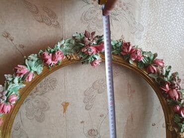 guzgu tek: Güzgü Divar üçün, Oval, Dekorativ, Əl işi — 4