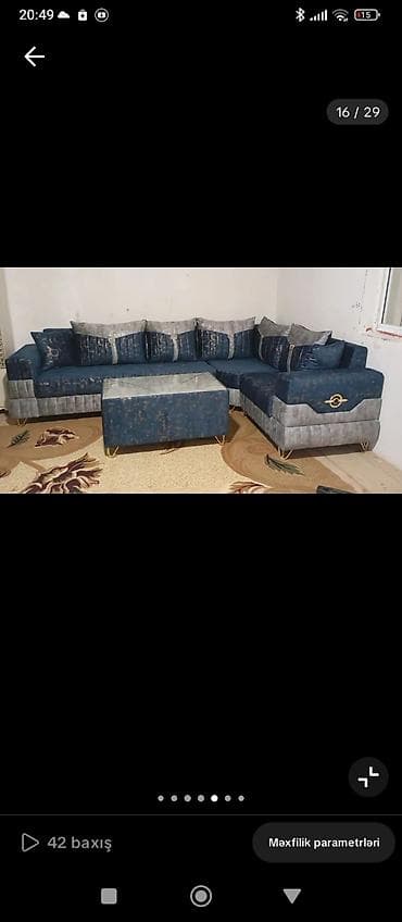 tv alti mebel: Məhsul: Künc divan dəsti - L şəklində künc divan, müxtəlif rəng və — 1