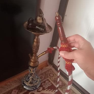 şərq kostyumları: Nərgilə (şişa) dəsti - Klassik dizaynlı, bürünc gövdə və oyma naxışlı — 3