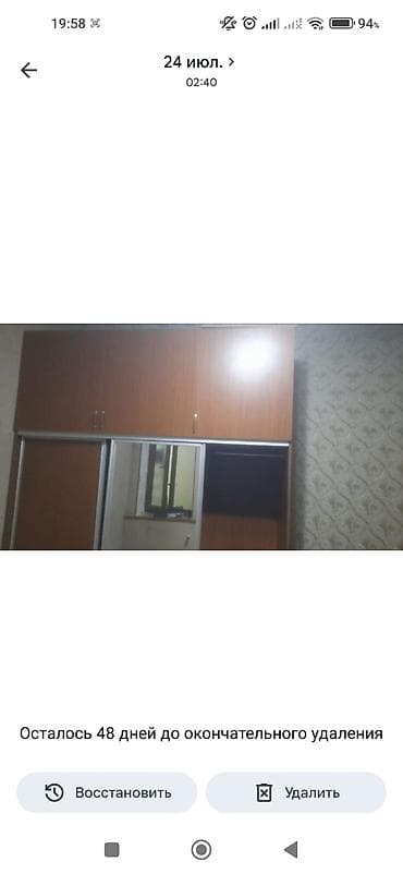 divar refleri: Geniş divar dolabı – sürgülü qapılar və güzgü ilə - Material: taxta — 3