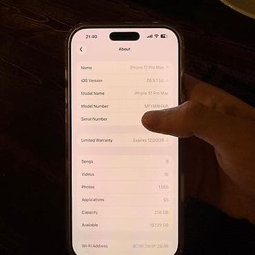 iphon: IPhone 17 Pro Max, 256 GB, Ağ, Zəmanət — 3