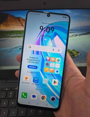 Honor X8a, 128 GB, rəng - Mavi, Sensor, Barmaq izi, Face ID