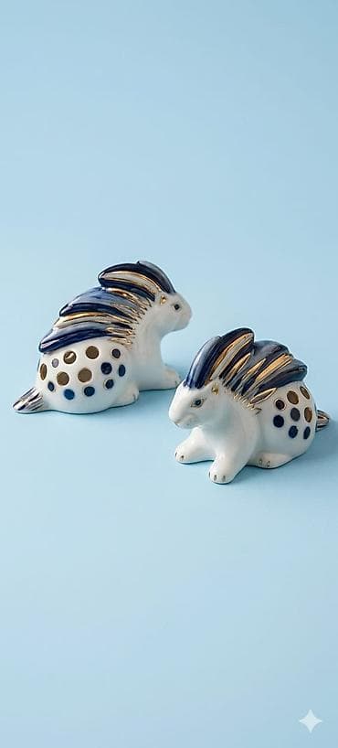 Velosipedlər: Məhsul: Porselen dekor fiqurları – “Kirpi-dovşan” duet - Material — 2