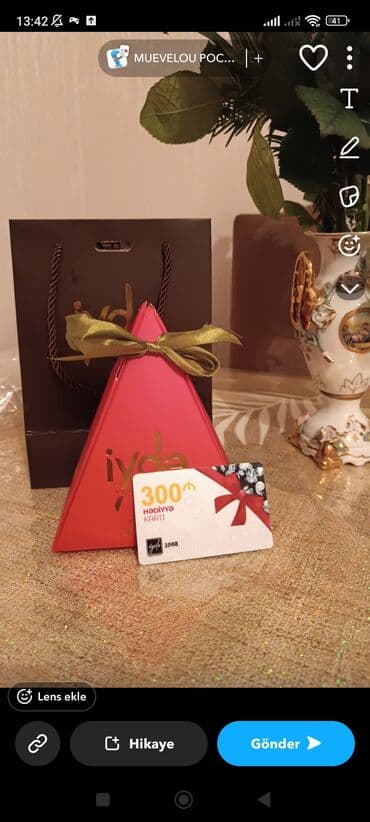 İyda brendinə aid hədiyyə kartı - Məbləğ: 300 ₼ - Kart üzərində