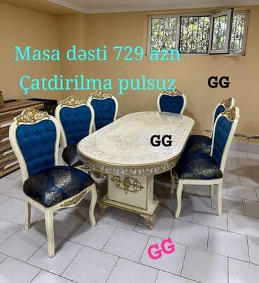 Qonaq otağı üçün, Yeni, Açılmayan, Oval masa, 6 stul — 1