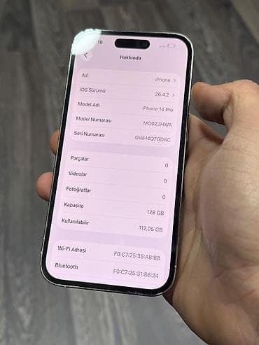 apple ipod: IPhone 14 Pro, Ağ, Face ID — 6